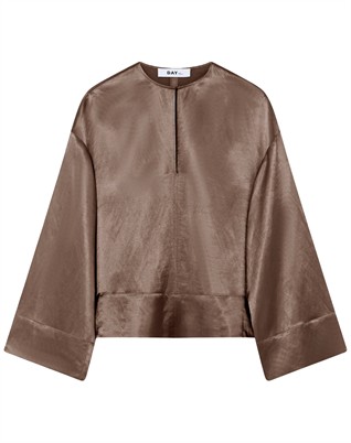 Davies High Shine Blend Bluse - Glacier Grey